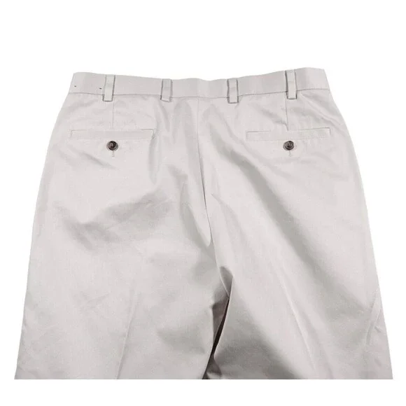 Brooks Brothers Mens Pants Beige 100% Cotton Lightweight Flat Front Chinos 34x27 - Picture 5 of 8